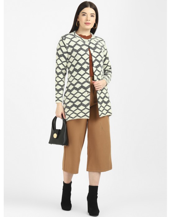 Women Long coat  Lemon Front Design with button